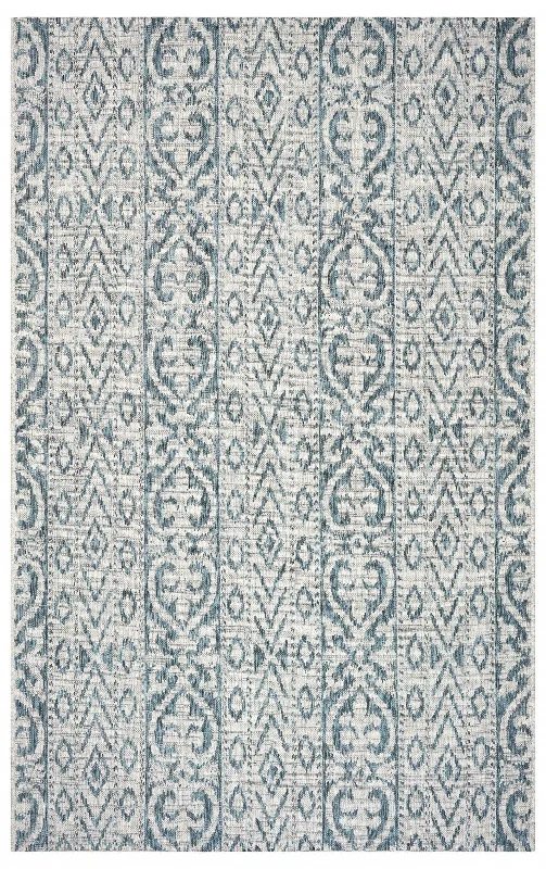 5' X 8' Indoor / Outdoor Area Rug - Blue / White