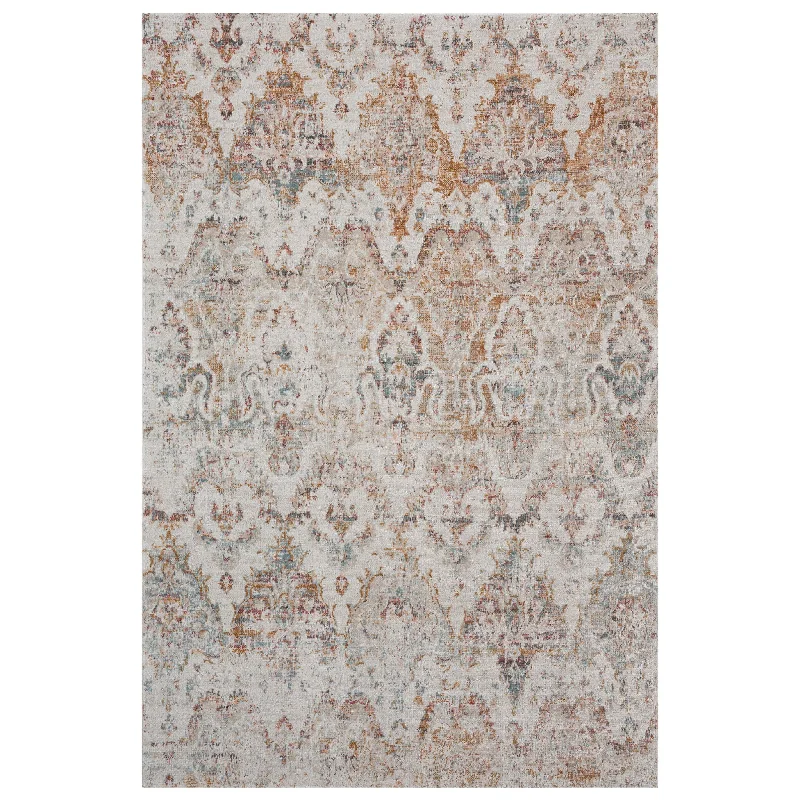 5' X 8' Stain Resistant Indoor / Outdoor Area Rug - Beige Damask