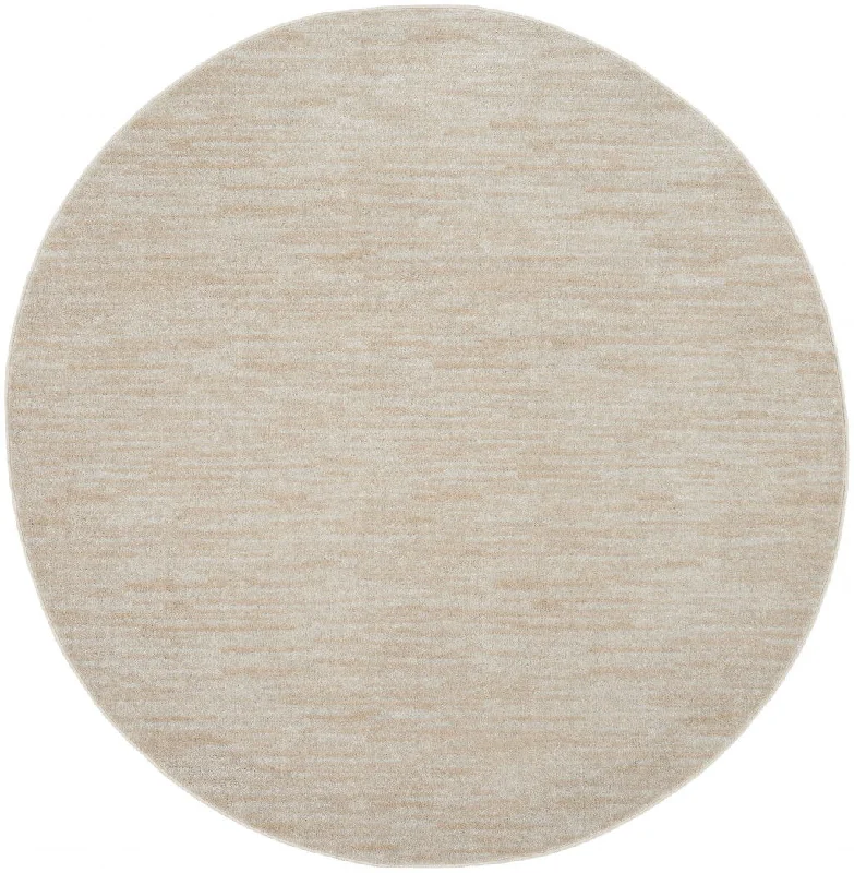 6' X 6' Round Non Skid Indoor / Outdoor Area Rug - Ivory / Beige