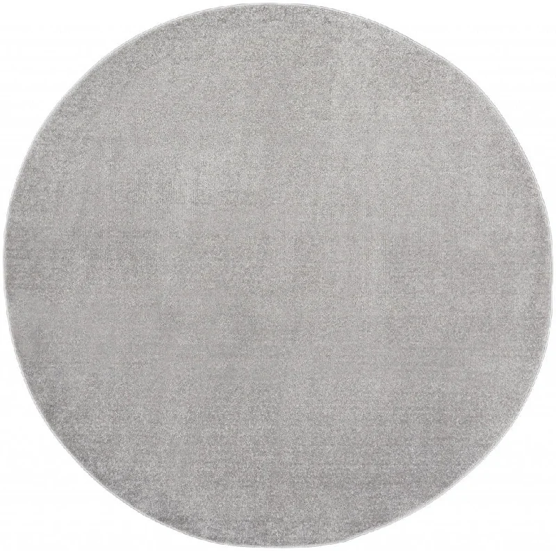 6' X 6' Round Non Skid Indoor / Outdoor Area Rug - Silver Gray