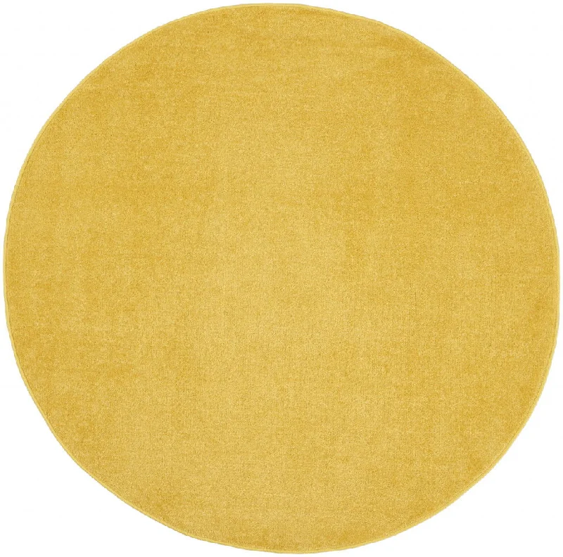 6' X 6' Round Non Skid Indoor / Outdoor Area Rug - Yellow