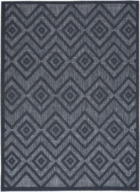 6' X 9' Argyle Indoor / Outdoor Area Rug - Navy Blue