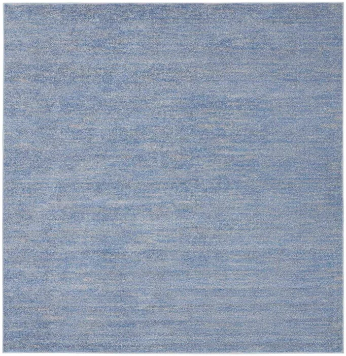 7' X 7' Square Striped Non Skid Indoor / Outdoor Area Rug - Blue / Gray