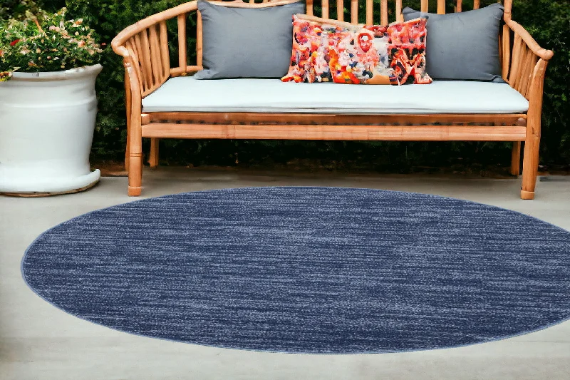 8' Round Non Skid Indoor / Outdoor Area Rug - Blue