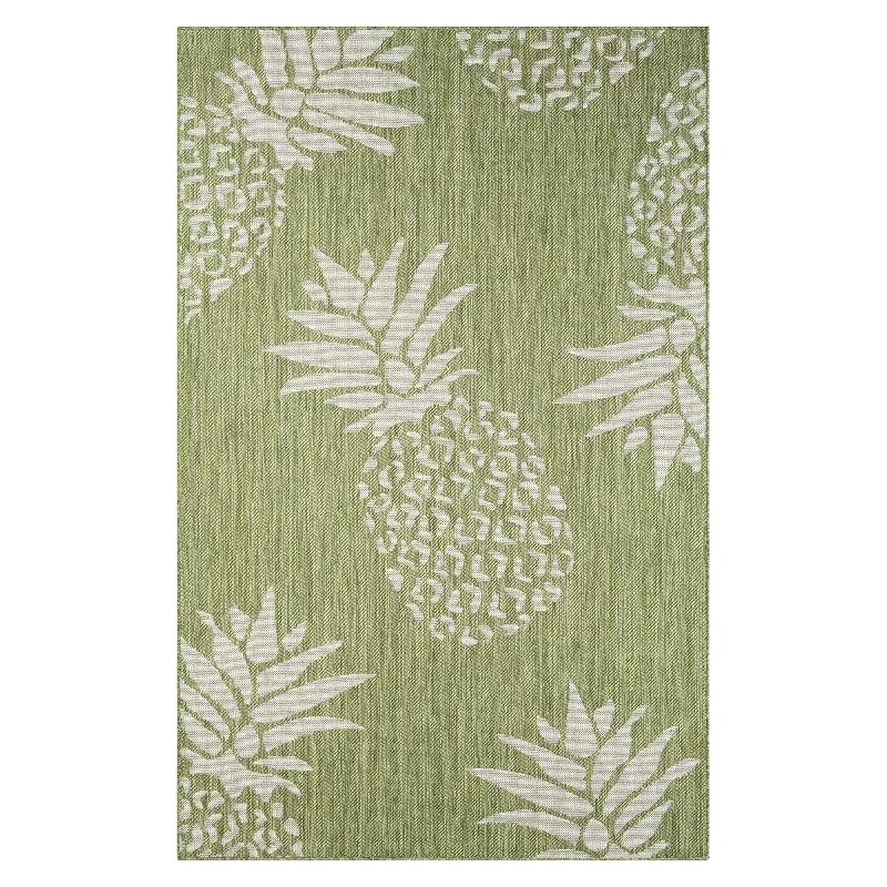 8' X 10' Floral Indoor / Outdoor Area Rug - Green