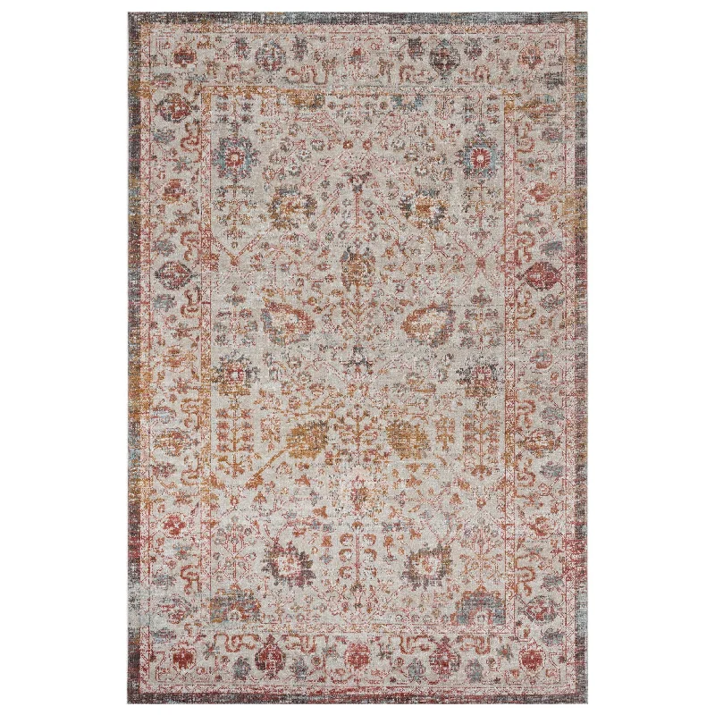 8' X 10' Floral Stain Resistant Indoor & Outdoor Area Rug - Beige