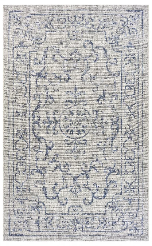 8' X 10' Outdoor & Indoor Area Rug - Blue / Gray