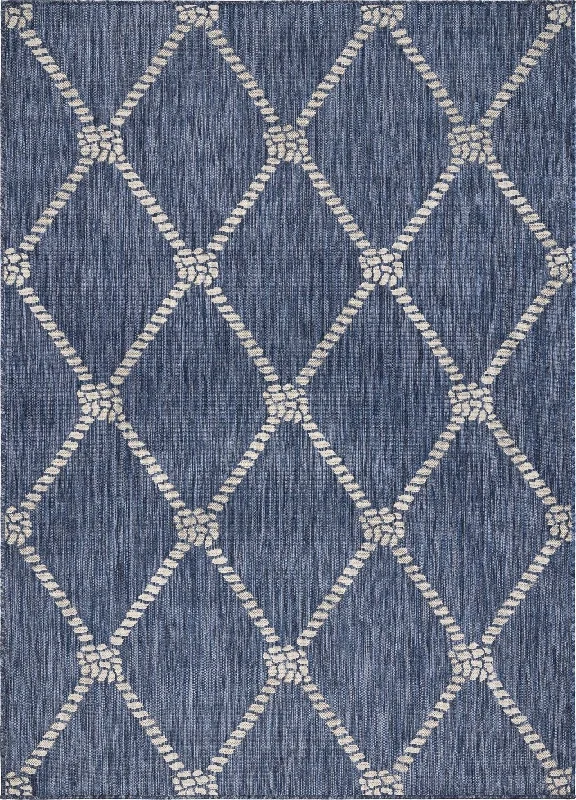 8' X 10' Outdoor / Indoor Area Rug - Blue / Gray