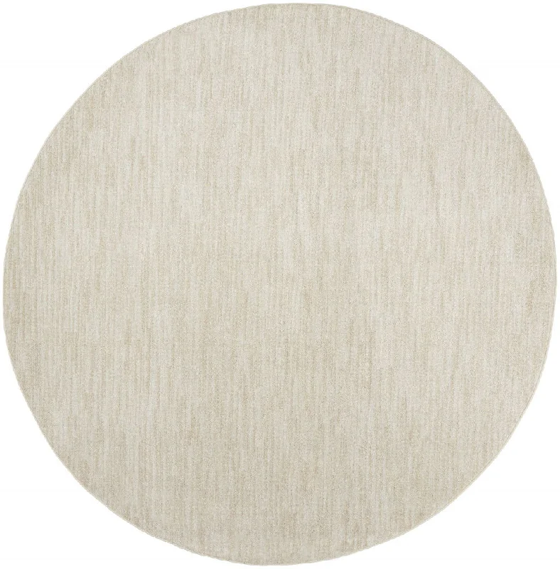 8' X 8' Round Non Skid Indoor / Outdoor Area Rug - Ivory / Beige