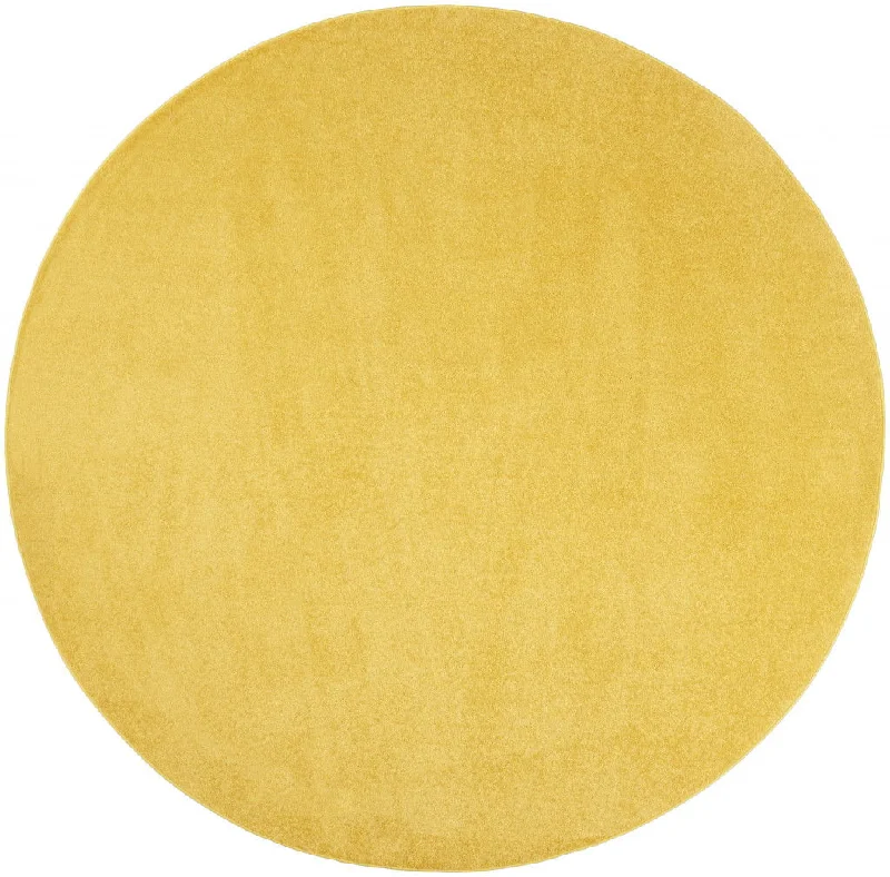 8' X 8' Round Non Skid Indoor / Outdoor Area Rug - Yellow