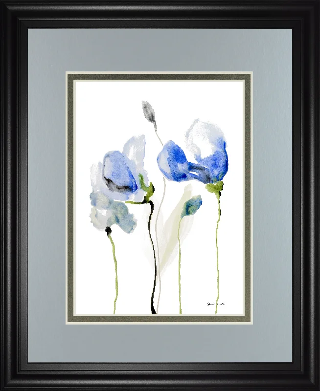 All Poppies Il By Lanie Loreth - Framed Print Wall Art - Blue