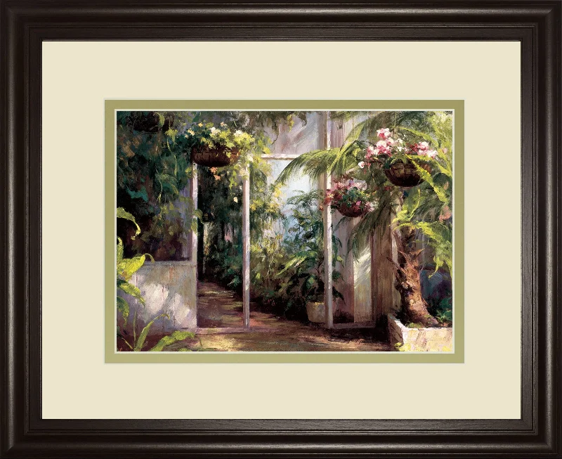 Atriums First Light I By Hali - Framed Print Wall Art - Green