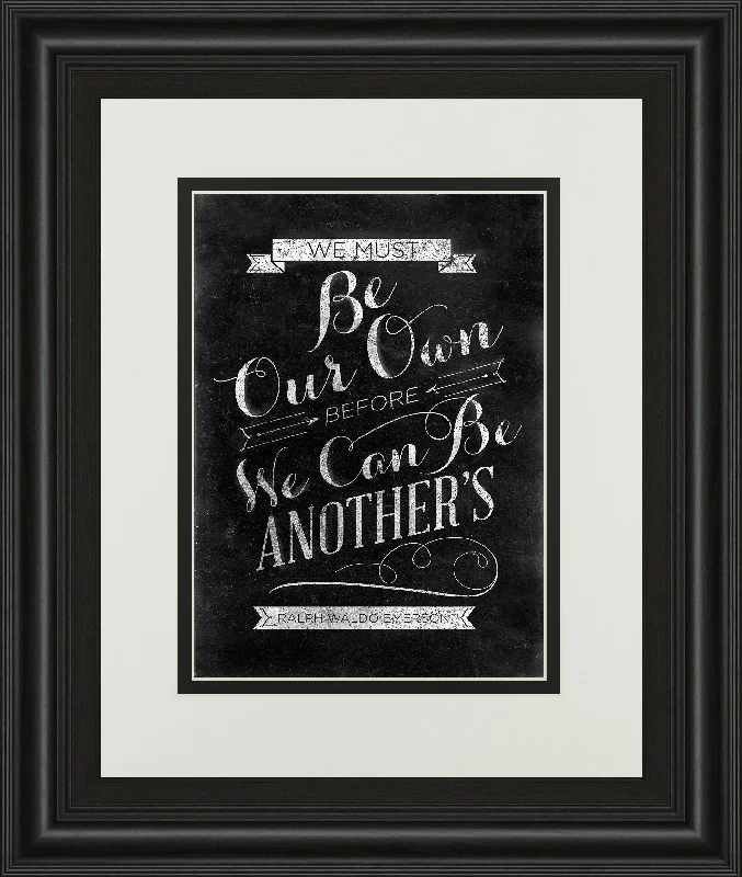 Be Our Own By Sd Graphic - Framed Print Wall Art - Black