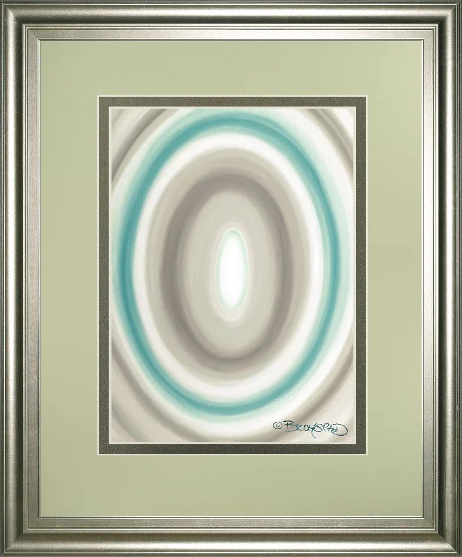 Concentric Ovals #1 By David Bromstad - Framed Print Wall Art - Blue