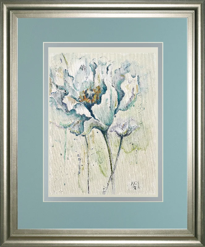 Fresh Poppies I By Patricia Pinto - Framed Print Wall Art - Blue