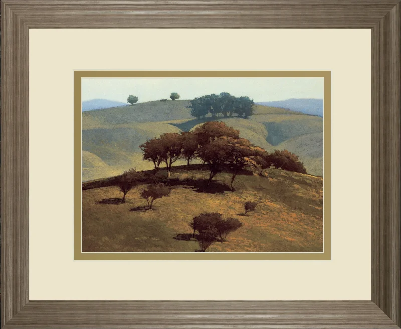 Hills Near Chico By N. Bohne - Framed Print Wall Art - Dark Brown