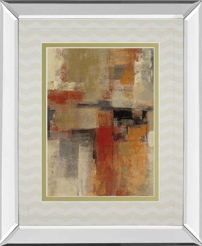 Intersection Crop I By Sylvia Vassileva - Mirror Framed Print Wall Art - Red