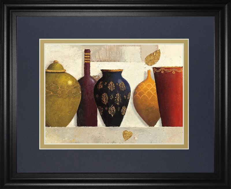 Jeweled Vessels By J. Wiens - Framed Print Wall Art - Red