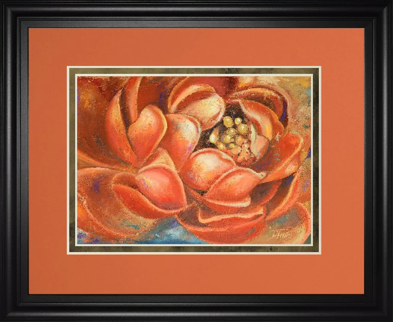 Red Lotus I By Patricia Pinto - Framed Print Wall Art - Red