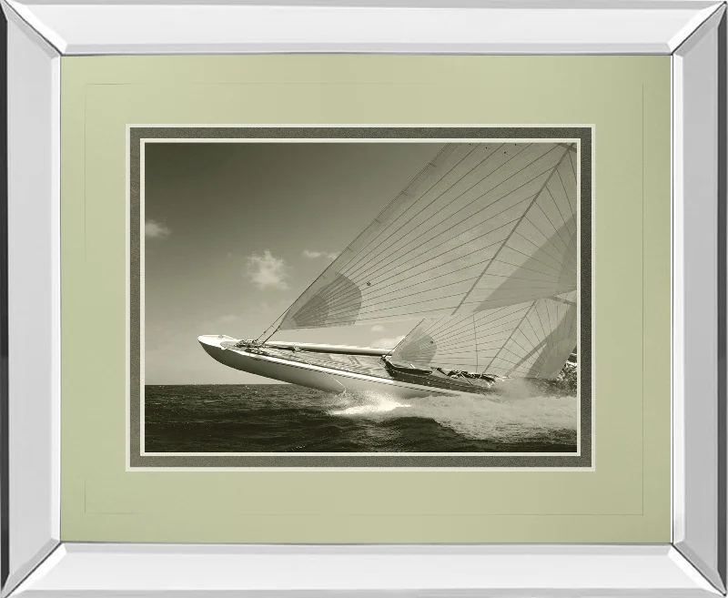 Sea Spray Il By Michael Kahn - Mirror Framed Print Wall Art - Black