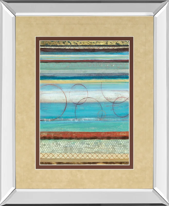 Strata I By Tava Studios - Mirror Framed Print Wall Art - Blue