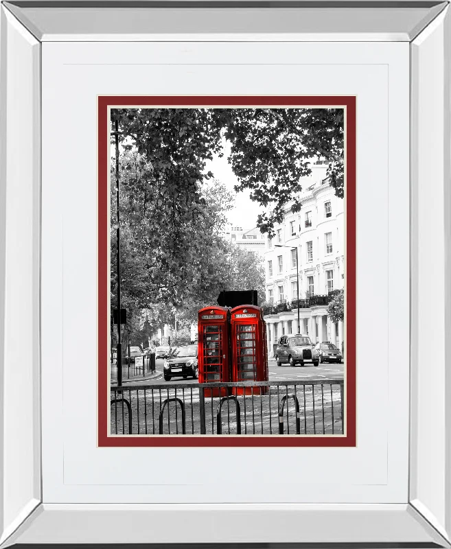 Telephone By Emily Navas - Mirror Framed Print Wall Art - Black