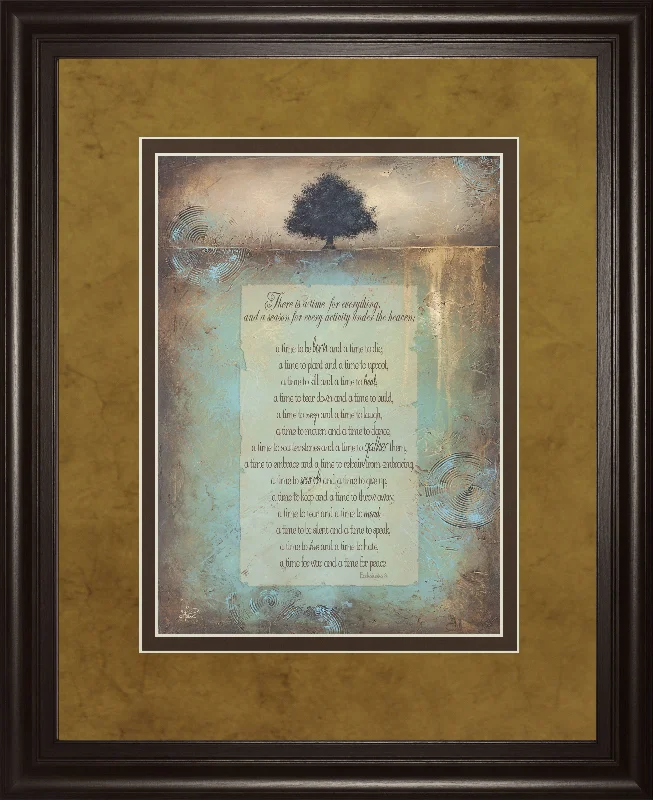 Time For Everything By Brit Hallowell - Framed Print Wall Art - Blue